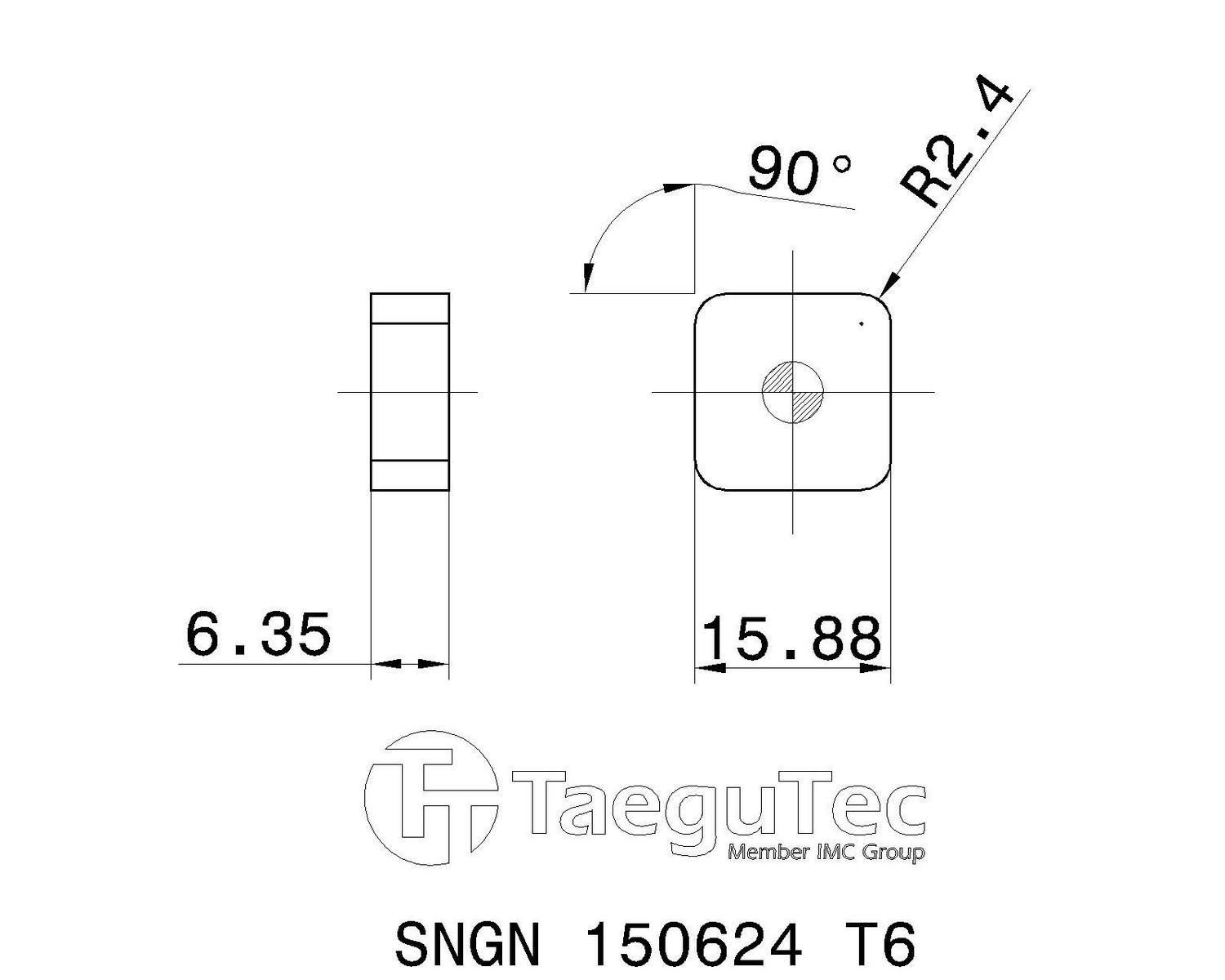 Токарные пластины SNGN 150624 T6 | ТехноАльянс